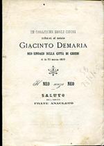 In occasione degli onori tributati al notaio Giacinto Demaria neo. Sindaco della Città di Chieri il dì 23 marzo 1879. Il Neo senza Neo. Saluto dell'amico Frate Anacleto