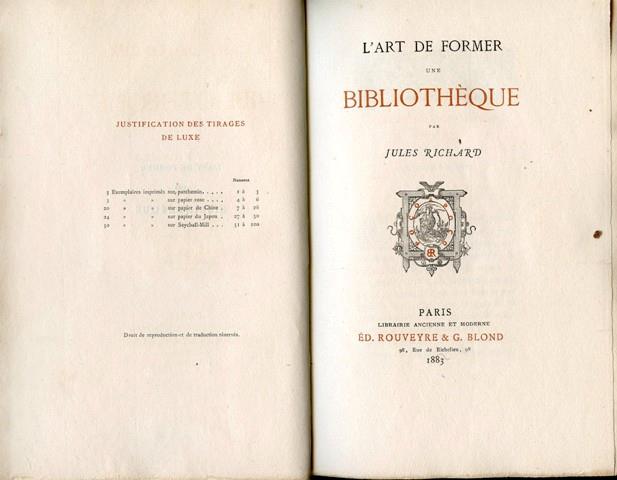 L' Art de former une Bibliothéque