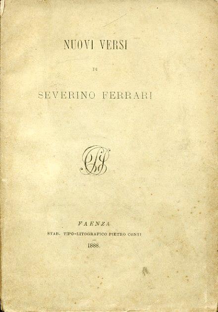 Nuovi versi - Severino Ferrari - copertina