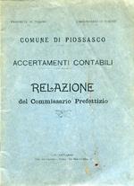 Comune di Piossasco. Accertamenti contabili. Relazione del Commissario Prefettizio