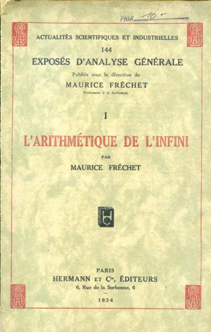 L' arithmétique de l'infini - Maurice Fréchet - copertina
