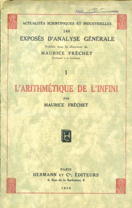L' arithmétique de l'infini - Maurice Fréchet - copertina