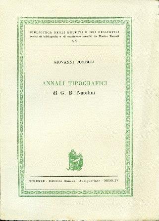 Annali tipografici di G. B. Natolini - Giovanni Comelli - copertina