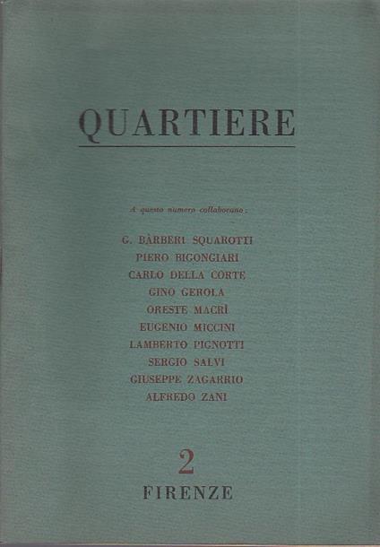 Quartiere. Quaderno trimestrale di poesia. NN. 2 6 7 12 17 18 - copertina
