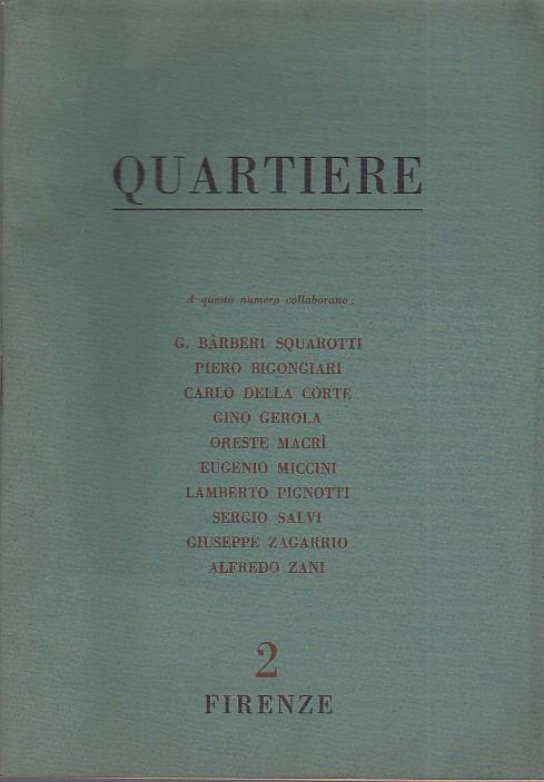 Quartiere. Quaderno trimestrale di poesia. NN. 2 6 7 12 17 18 - copertina