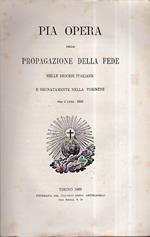 Pia Opera della Propagazione della Fede nelle diocesi italiane e segnatamente nella torinese per l' anno 1865