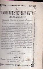 L' Indicafeste Vigilante. Almanacco Geniale Torinese assai curioso per l' anno embolismale 1842 in cui si rinviene l' esatta indicazione di tutte le Feste celebrate in questa Capitale dalle rispettive comunità religiose, collegii, Confraternite, e da