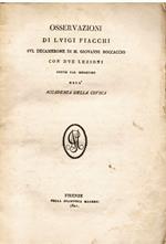 Osservazioni sul Decamerone di M. Giovanni Boccaccio con due lezioni dette dal medesimo nell'Accademia della Crusca