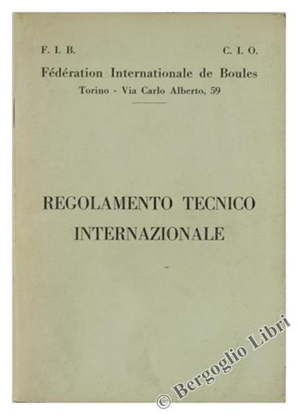 Regolamento Tecnico Internazionale - copertina