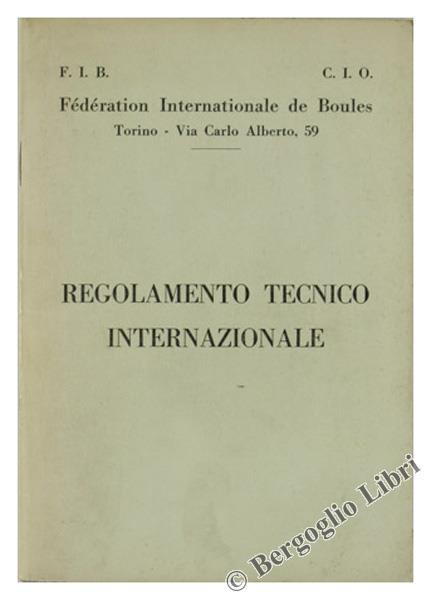 Regolamento Tecnico Internazionale - copertina