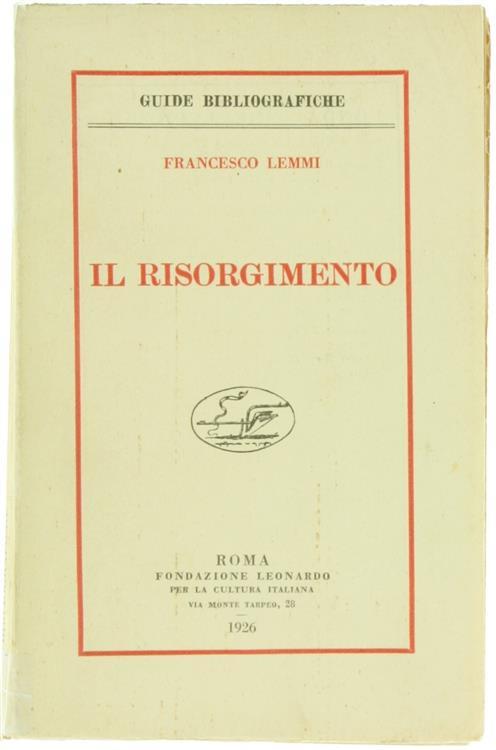 Il Risorgimento - Francesco Lemmi - copertina