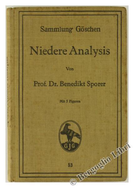 Niedere Analysis - Benedict Sporer - copertina