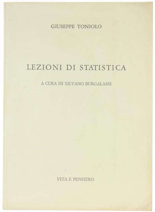 Lezioni di statistica - Giuseppe Toniolo - copertina