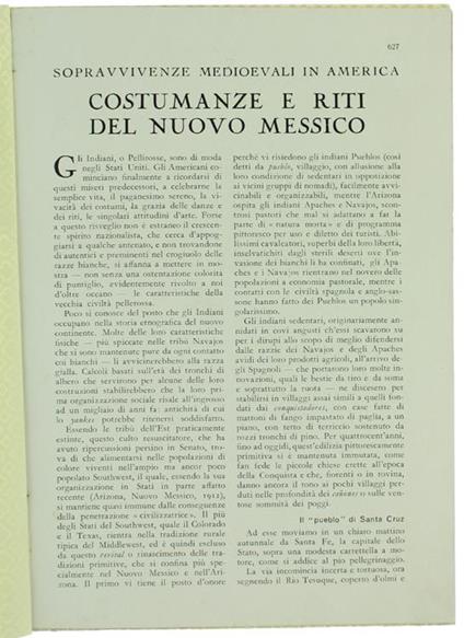 Costumanze e Riti del Nuovo Messico. Sopravvivenze Medioevali in America - Giorgio Belloli - copertina