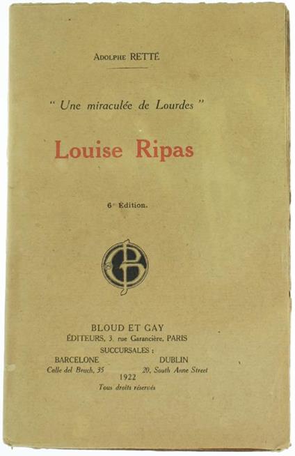 Louise Ripas. Une Privilegiée de la Sainte Vierge - Adolphe Retté - copertina