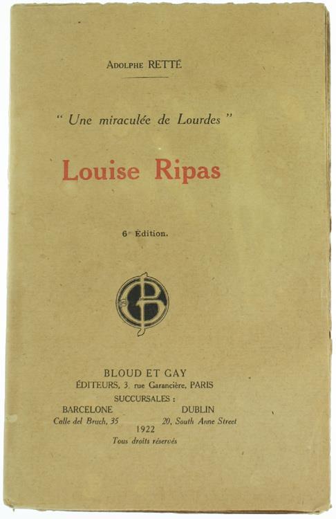 Louise Ripas. Une Privilegiée de la Sainte Vierge - Adolphe Retté - copertina