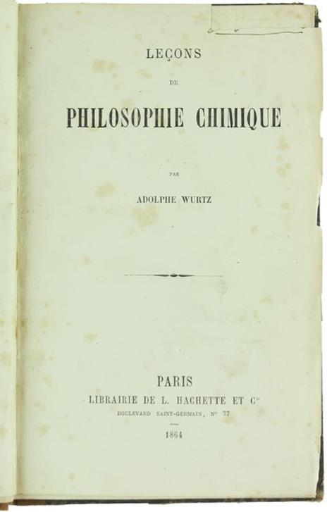 Leçons de Philosophie Chimique - Adolphe Wurtz - 2