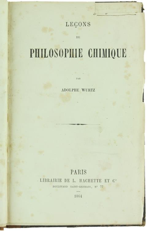 Leçons de Philosophie Chimique