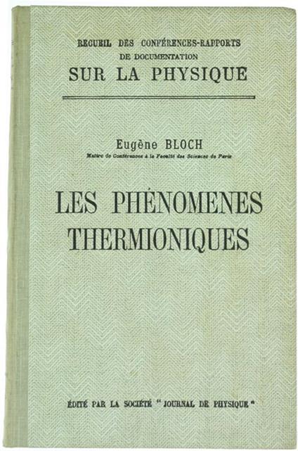 Les Phénomenes Thermioniques - Eugene Bloch - copertina