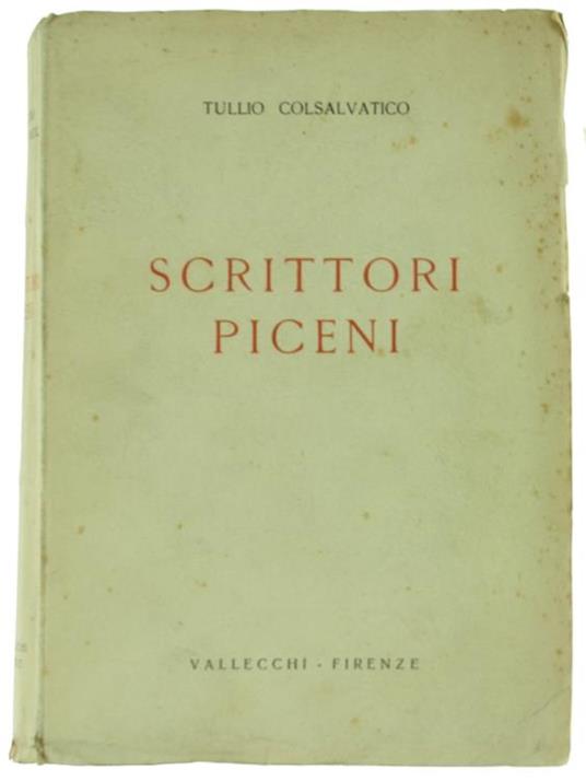 Scrittori Piceni - Tullio Colsalvatico - copertina