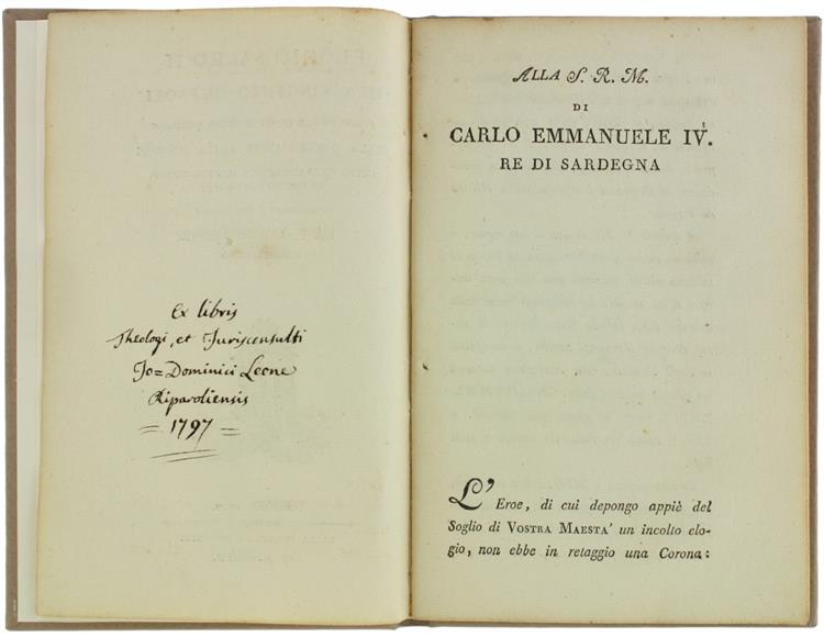Elogio Sacro II. di S. Vincenzo Dé Paoli Fondatore e Primo Superior Generale della Congregazion della Missione Detto nella Chiesa de 'signori Missionarii di Torino l'Anno 1797. e Corredato d'Annotazioni