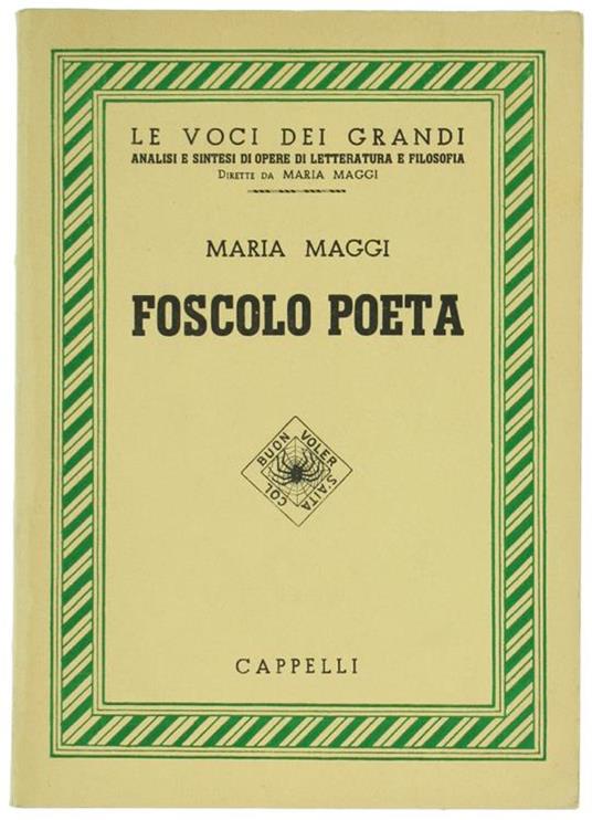 Foscolo Poeta - Maria Maggi - copertina