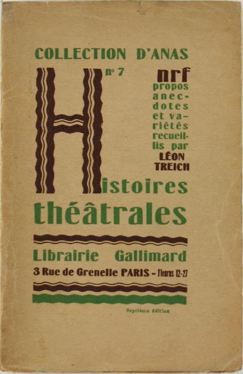 Histoires Théatrales - Léon Treich - copertina