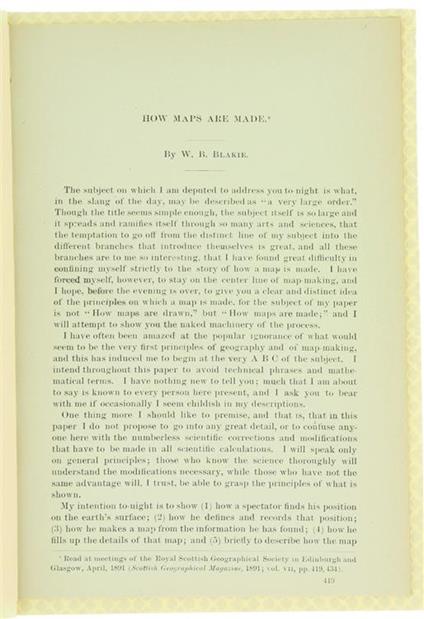 How Maps Are Made - W. B. Blakie - copertina