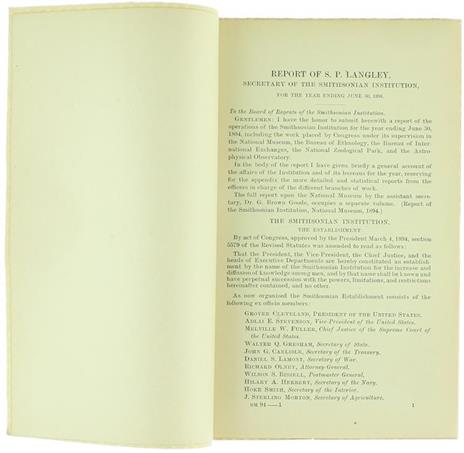 Report of S.P.Langley, Secretary of the Smithsonian Institution, for the Year Ending June 30, 1894 - S.P. Langley - 2