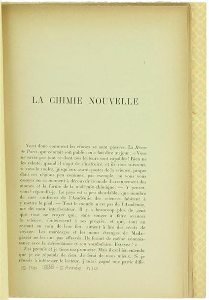 La Chimie Nouvelle - Émile Duclaux - copertina