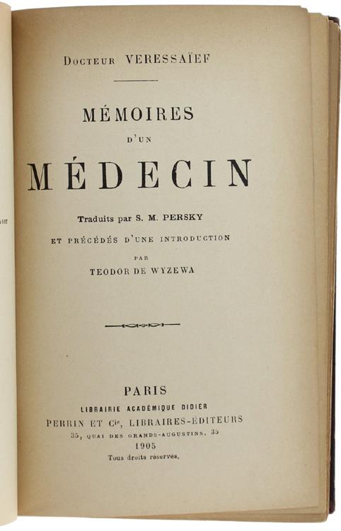 Memoires d'Un Medicin
