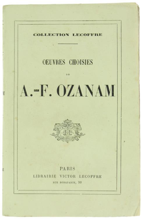 Oeuvres Choisie - Federico Ozanam - copertina