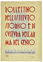 Bollettino dell'Istituto Storico e di Cultura Arma del Genio. Anno XXVi. N. 4. Ottobre-Dicembre 1960