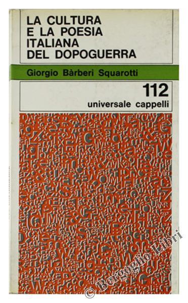 La Cultura e la Poesia Italiana del Dopoguerra - Giorgio Bàrberi Squarotti - copertina