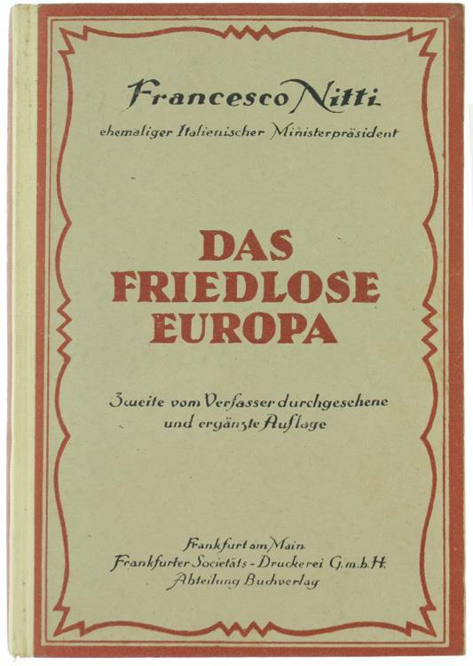 Das Friedlose Europa - Francesco Nitti - copertina