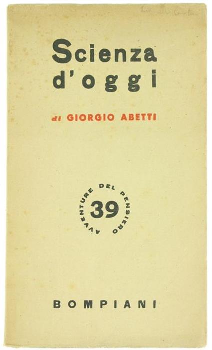 Scienza d'Oggi dal Cielo alla Terra - Giorgio Abetti - copertina