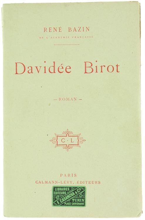 Davidee Birot. Roman - René Bazin - copertina