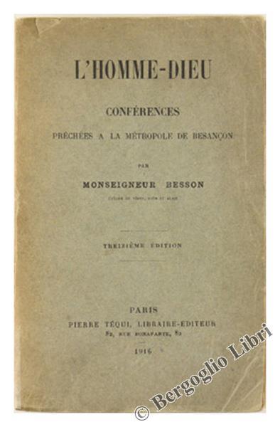 L' Homme-Dieu, Conferences Prechées Ála Métropole de Besançon - George Besson - copertina