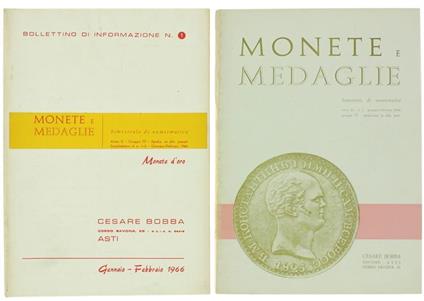 Monete e Medaglie. Bimestrale di Numismatica. Anno II - N. 1 - Gennaio-Febbraio 1966 - Cesare Bobba - copertina
