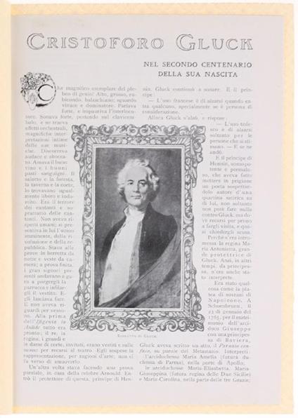 Cristoforo Gluck nel Secondo Centenario della Sua Nascita - Massimo Bontempelli - copertina