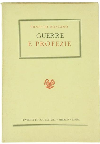 Guerre e Profezie - Ernesto Bozzano - copertina