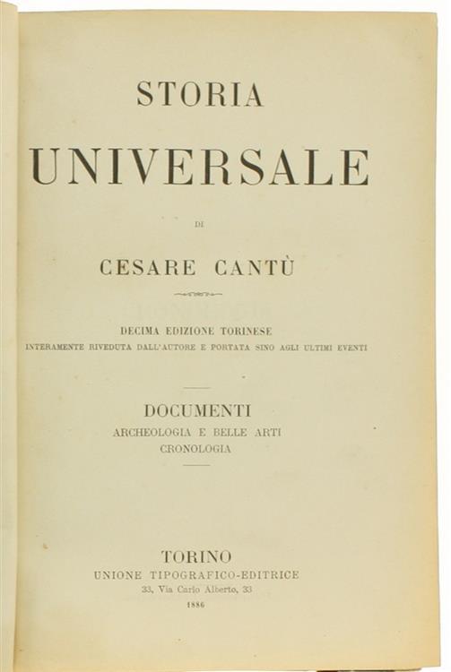Cronologia. Documenti alla Storia Universale - Cesare Cantù - 2