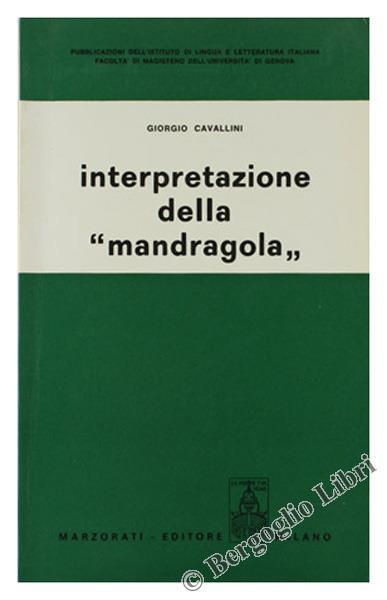 Interpretazione della "Mandragola" - Giorgio Cavallini - copertina