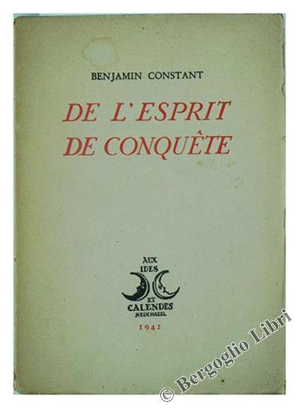 De l'Esprit de Conquete - Benjamin Constant - copertina