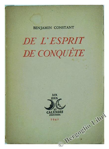 De l'Esprit de Conquete - Benjamin Constant - copertina