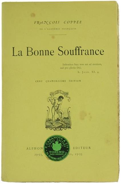 La Bonne Souffrance - François Coppée - copertina