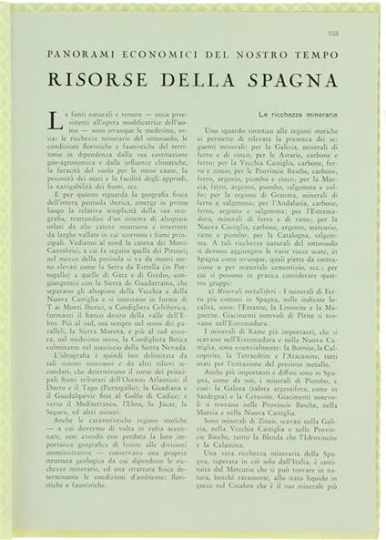 Risorse della Spagna. Panorami Economici del Nostro Tempo - Michele Craveri - copertina