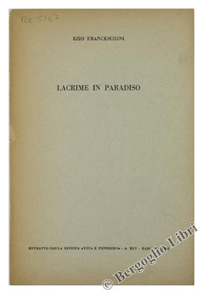 Lacrime in Paradiso - Ezio Franceschini - copertina