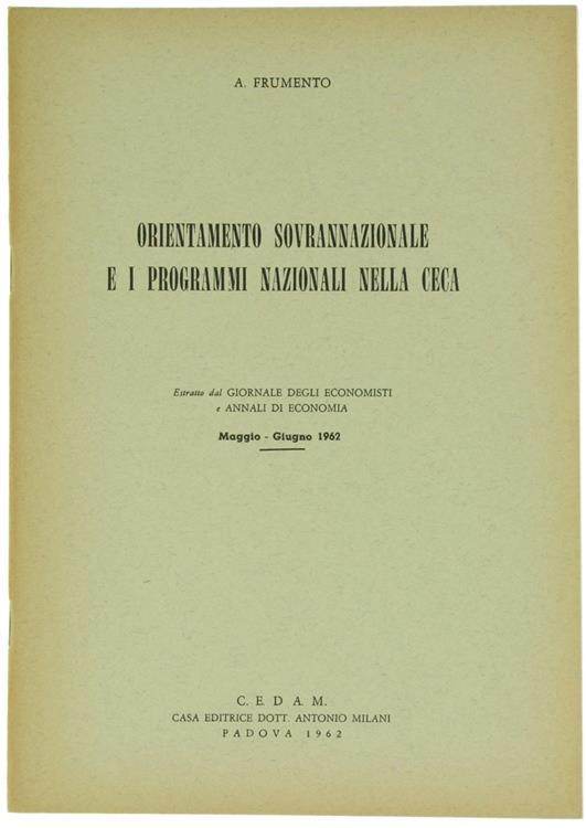 Orientamento Sovranazionale e i Programmi Nazionali nella Ceca - Armando Frumento - copertina