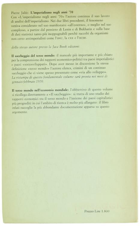 L' Imperialismo Negli Anni '70 - Pierre Jalee - 2